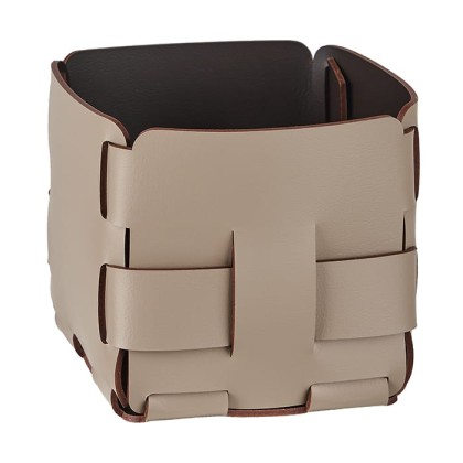 ADJ Корзинка Mini Bottega, 12x12xH13 см., цвет: капучино/шоколад