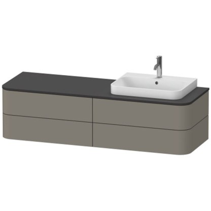 Duravit Happy D.2 Plus Тумба подвесная 160x55х40.8см, с раковиной и 4 ящиками, цвет: stone grey satin matt