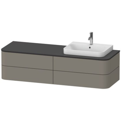 Duravit Happy D.2 Plus Тумба подвесная 160x55х40.8см, с раковиной и 4 ящиками, цвет: stone grey satin matt