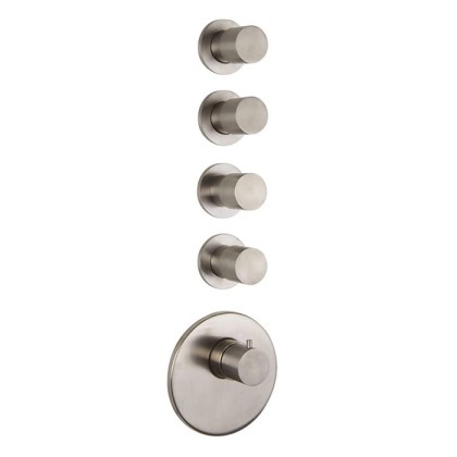 Fima Carlo Frattini Spillo Steel F3083X4INOX Смеситель для душа встроенный, термостатический, 4 запорных вентиля, внутренняя часть (F2464) в комплекте, цвет: INOX