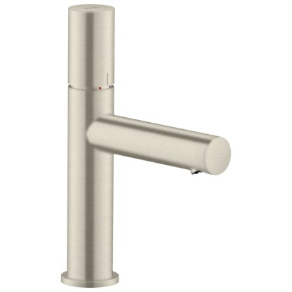 Axor Uno Смеситель для раковины 110, на 1 отв., излив 123мм, с незапираемым донным клапаном, цвет: шлифованный никель