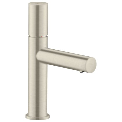 Axor Uno Смеситель для раковины 110, на 1 отв., излив 123мм, с незапираемым донным клапаном, цвет: шлифованный никель