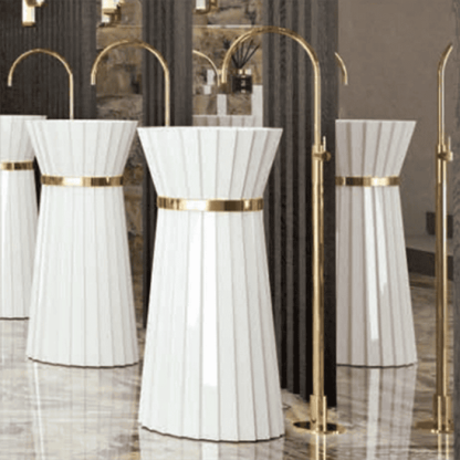 Oasis Pliss? Смеситель для раковины, напольный, однорычажный, цвет: золото