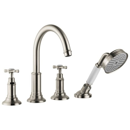 Axor Montreux Смеситель на край ванны, на 4 отв., внешняя часть, цвет: никель шлифованный