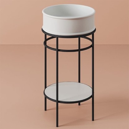 Artceram VOGUE Металическая структура ?44хh72,5см с раковиной Atelier без отв. под смеситель, напольная, цвет: черный матовый/белый матовый