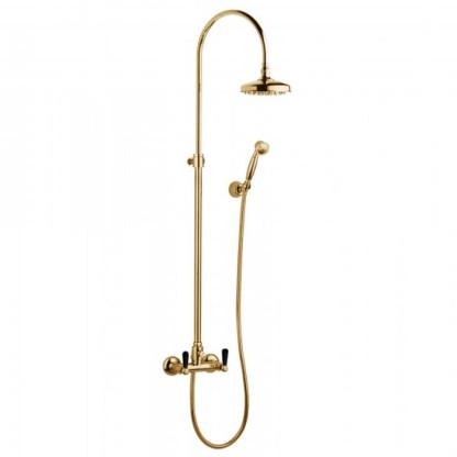 Bongio Mille Nuits Душевая стойка, настенная, цвет: золото/черный фарфор