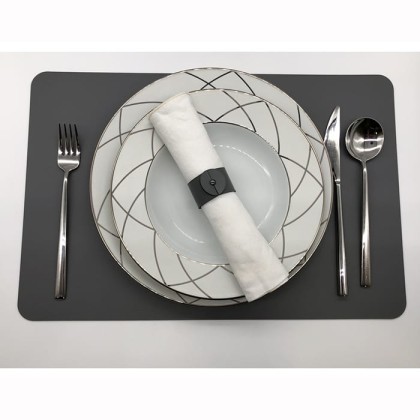 ADJ Прямоугольный плейсмат, 45x30 см., цвет: серый/черный