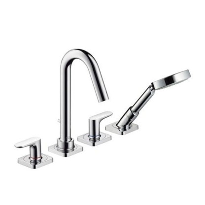 Axor Citterio M, Смеситель на край ванны, на 4 отверстия, с рычаговыми рукоятками, внешняя часть, цвет: хром