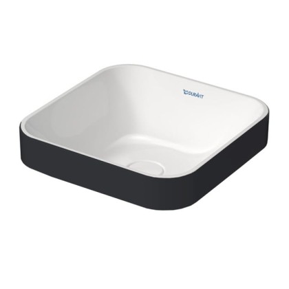 Duravit Happy D.2 Plus Раковина 40х40см, без отв., цвет: Anthracite matt/белый