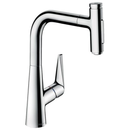 Hansgrohe Talis Select M51 Смеситель для кухни, на 1 отв, поворотный излив: 20.8см с вытяжным душем, 2jet, h:22.3см, sBox, кнопка вкл/выкл, цвет: хром
