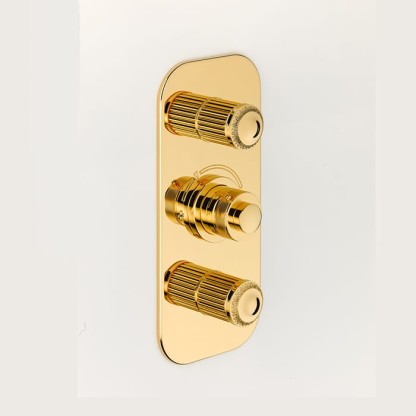 THG Malmaison metal Смеситель для душа встраиваемый, термостатический, с 2 запорными вентилями, внешняя часть, цвет: полированное золото