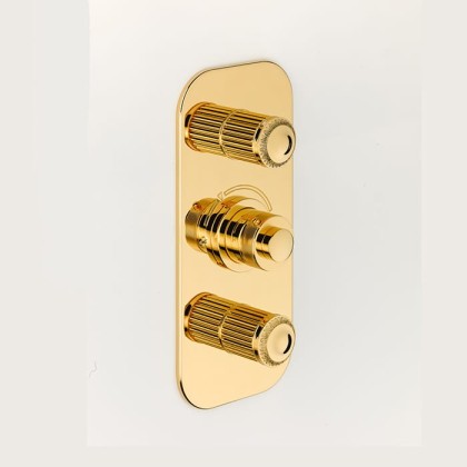 THG Malmaison metal Смеситель для душа встраиваемый, термостатический, с 2 запорными вентилями, внешняя часть, цвет: полированное золото