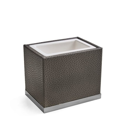 3SC Milano Стакан настольный,  цвет: коричневая эко-кожа/хром