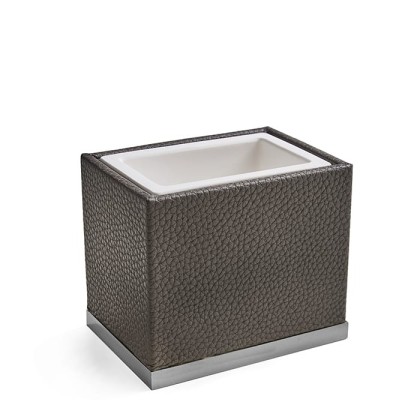 3SC Milano Стакан настольный,  цвет: коричневая эко-кожа/хром