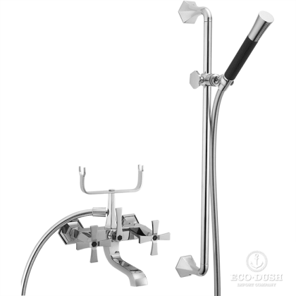 CISAL Cherie Смеситель для ванны двухвентильный, с душевым комплектом, цвет: хром/черный