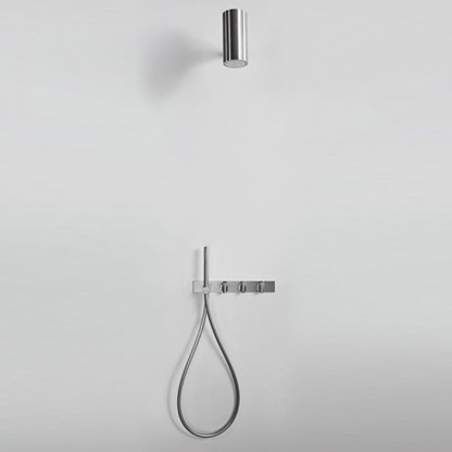 Agape Square Встроенный термостатический смеситель для душа, с ручным душем и шлангом, цвет: глянец