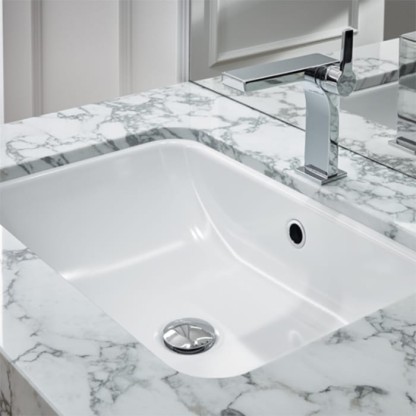 Bette One Раковина встраиваемая под столешницу 43.4x41.6x13см, без отв., с переливом, сталь, цвет: белый