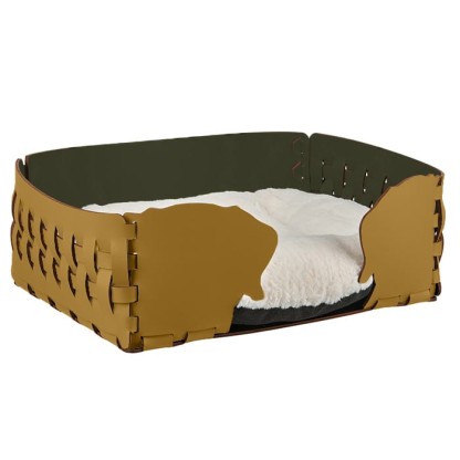 ADJ Лежанка Dog, 45х30хН15 см., цвет: горчичный/оливковый