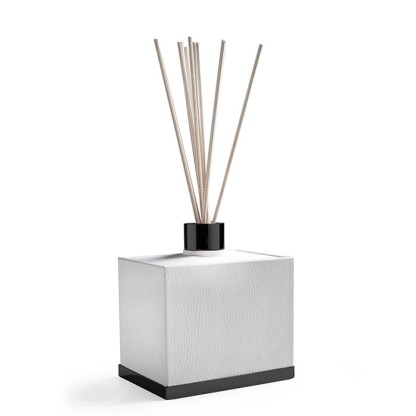 3SC Snowy Ароматический диффузор, настольный, цвет: белая эко-кожа/черный матовый