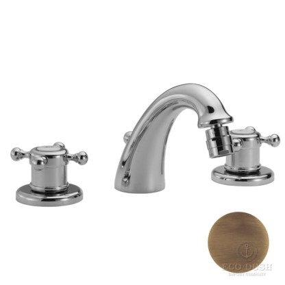 HUBER Victorian Смеситель для биде на 3 отверстия с донным клапаном, цвет: бронза