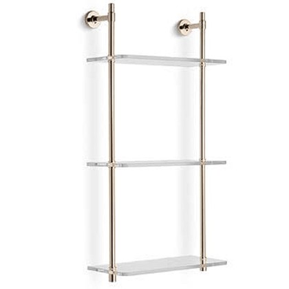 Bertocci Cinquecento Стеллаж с 3 стеклянными полками 30х62 см, подвесной, цвет: nichel mat