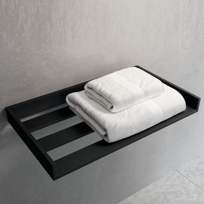 Novellini Kuadra Полка для полотенец 61.2х35cм.из алюминия, цвет: черный матовый