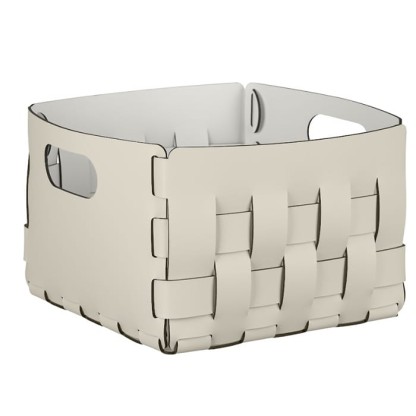 ADJ Корзинка Bottega, 25x25xH20 см., цвет: панна котта/белый