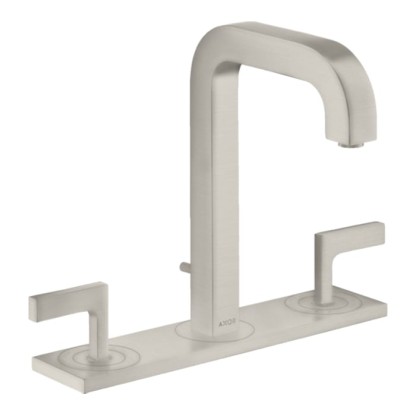 Axor Citterio Смеситель для раковины 170, на 3 отв., ручка: рычаг, с панелью, с донным клапаном, цвет: сталь