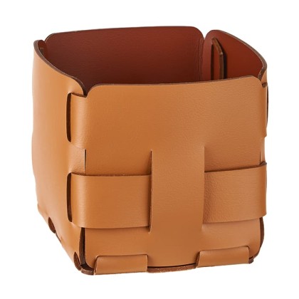 ADJ Корзинка Mini Bottega, 12x12xH13 см., цвет: коньяк/бордо