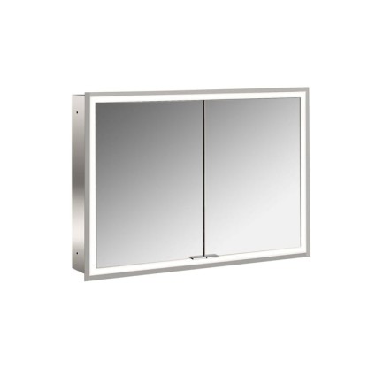 Emco Prime Зеркальный шкаф 100см., с подсветкой LED Facelift встраив. модель, 2-дверки, IP 20 задняя панель  цвет белый