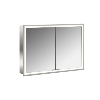 Emco Prime Зеркальный шкаф 100см., с подсветкой LED Facelift встраив. модель, 2-дверки, IP 20 задняя панель  цвет белый