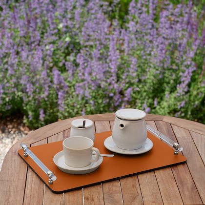 ADJ Поднос Asti, 36x24xH5 см., цвет: коньяк/бордо, фурнитура графит