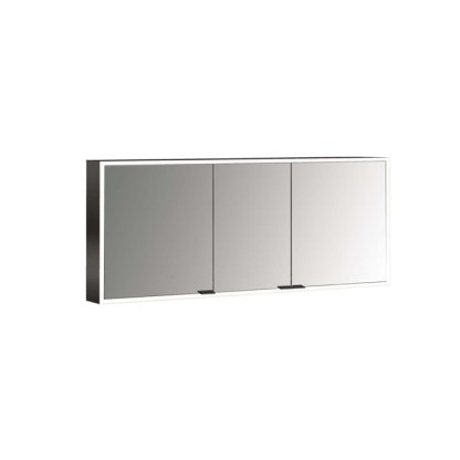 Emco Prime Зеркальный шкаф 160см., с подсветкой LED Facelift навесная модель, 3-дверки, IP 20, цвет черный зеркальная задняя стенка