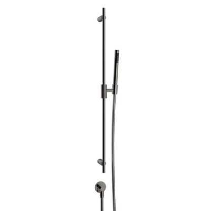 Gessi Anello Штанга в комплекте с душевой лейкой, шланг 1,50 м и вывод воды, цвет: Black Metal Brushed PVD