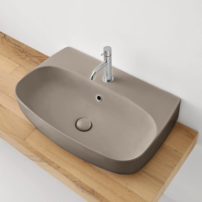 Kerasan Nolita Раковина 70х45 см, 1 отв., подвесная/накладная, цвет: коричневый орех