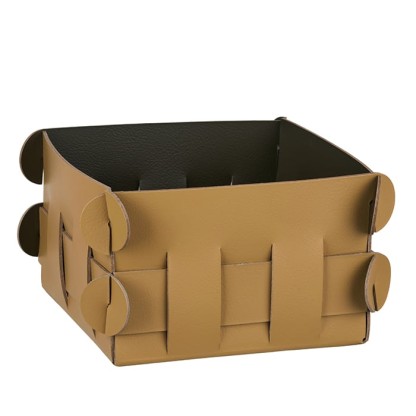 ADJ Корзинка Shlesser, 13x13xH8 см., цвет: горчичный/оливковый