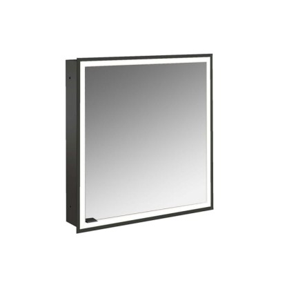 Emco Prime Зеркальный шкаф 60см., с подсветкой LED встраив. модель, 1-дверка, IP 20 петли справа, зеркальная задняя стенка с Lichtpaket, цвет черный