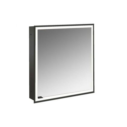 Emco Prime Зеркальный шкаф 60см., с подсветкой LED встраив. модель, 1-дверка, IP 20 петли справа, зеркальная задняя стенка с Lichtpaket, цвет черный