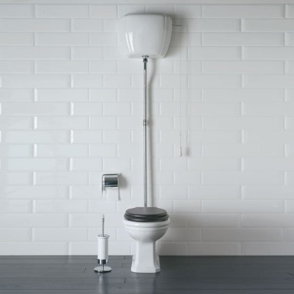 Globo Paestum Унитаз напольный  58х37,5см, слив универсальный, с высоким бачком, трубой, цвет: белый/хром