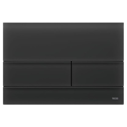 TECEsquare II, панель смыва с двумя клавишами металлическая, цвет: стекло черное сатинированное