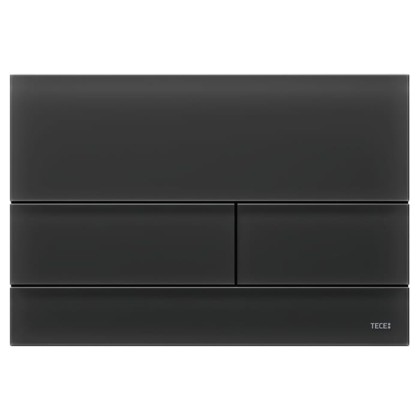 TECEsquare II, панель смыва с двумя клавишами металлическая, цвет: стекло черное сатинированное