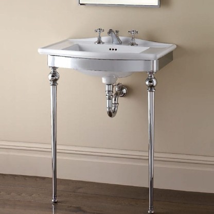 Devon&Devon Westminster Декоративная структура 69.5х50см, с раковиной на 3 отв., напольная, цвет: хром/белая