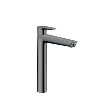 Hansgrohe Talis E Смеситель для раковины 240, на 1 отв, с донным клапаном, излив 183мм, цвет: шлифованный черный хром