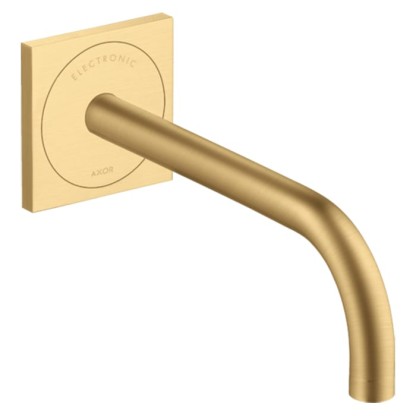 Axor Uno? Смеситель для раковины, встраиваемый, электронный, излив: 22.5см., цвет: шлифованное золото
