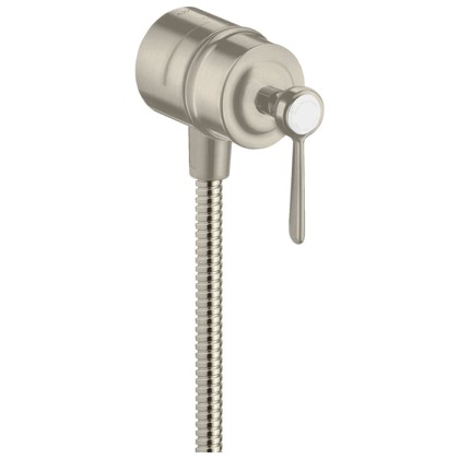 Axor Montreux, Шланговое подсоединение Fixfit Stop, с рычаговой рукояткой, цвет: никель шлифованный