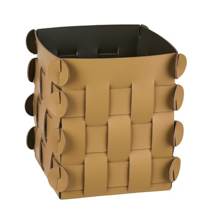 ADJ Корзинка Shlesser, 13x13xH17 см., цвет: горчичный/оливковый