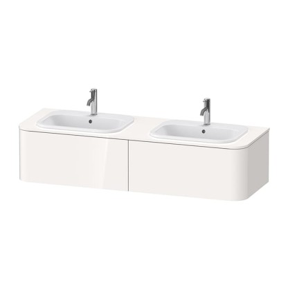Duravit Happy D.2 Plus Тумба подвесная 160x55x35.4см, с 2 раковинами и 2 ящиками , цвет: белый глянцевый