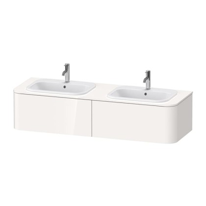 Duravit Happy D.2 Plus Тумба подвесная 160x55x35.4см, с 2 раковинами и 2 ящиками , цвет: белый глянцевый
