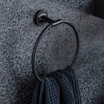 Duravit Starck T Полотенцедержатель - кольцо 22.8см, подвесной, цвет: черный матовый