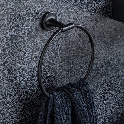 Duravit Starck T Полотенцедержатель - кольцо 22.8см, подвесной, цвет: черный матовый